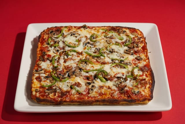 Sicilian Everything Pizza.