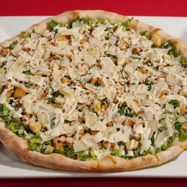 Chicken Caesar Salad Pizza.